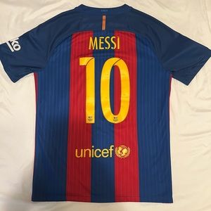 Messi #10 Barcelona 2016 2017 Home Football Soccer Shirt Jersey Nike Size Medium